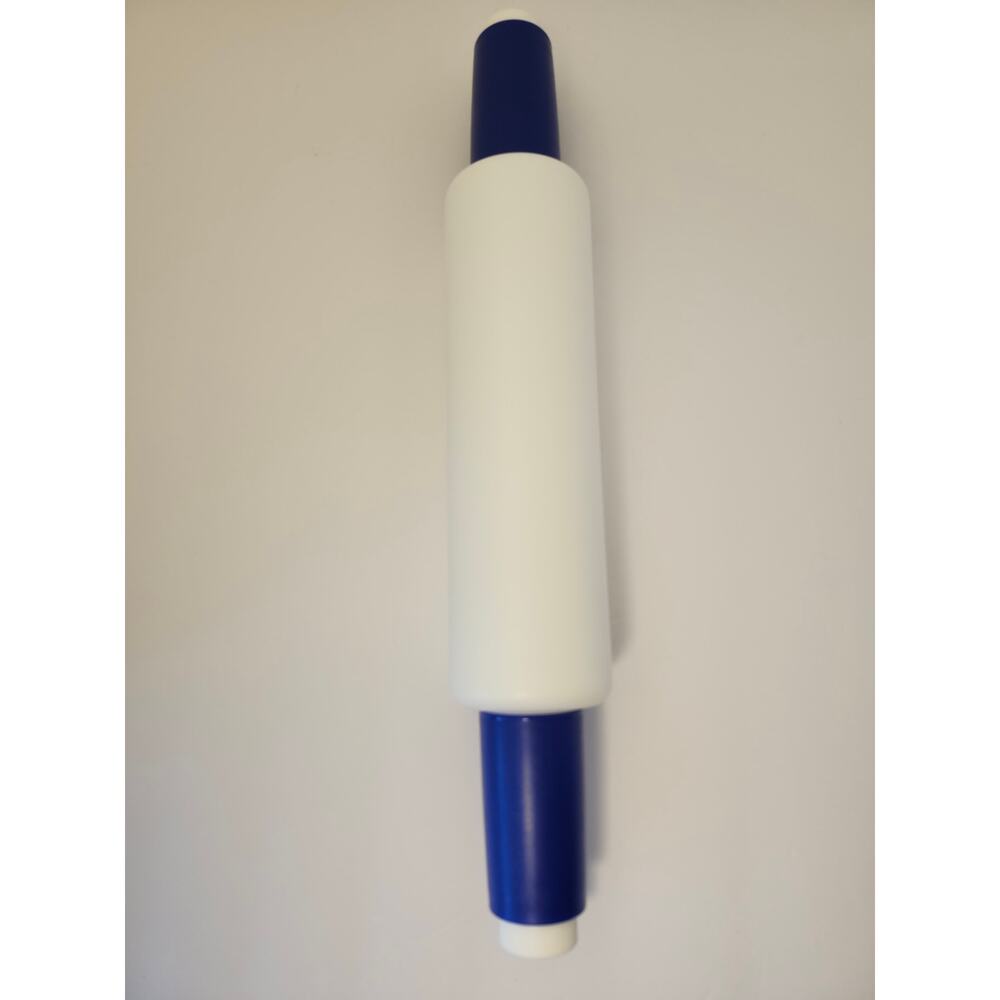Tupperware Vintage Rolling Pin Fill N Chill  Hot Or Cold 16" Plastic Blue/White